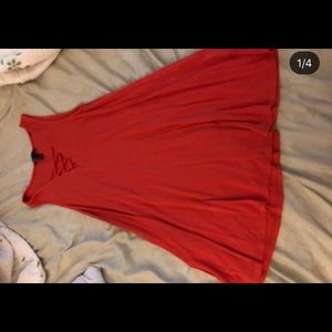 Bright orange mini flowy mini dress